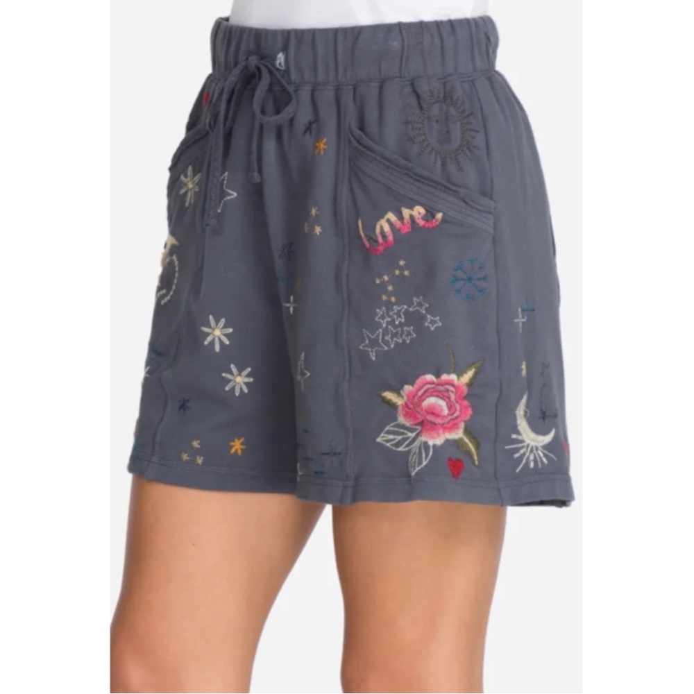 Johnny Was Kai French Terry Embroidered Short